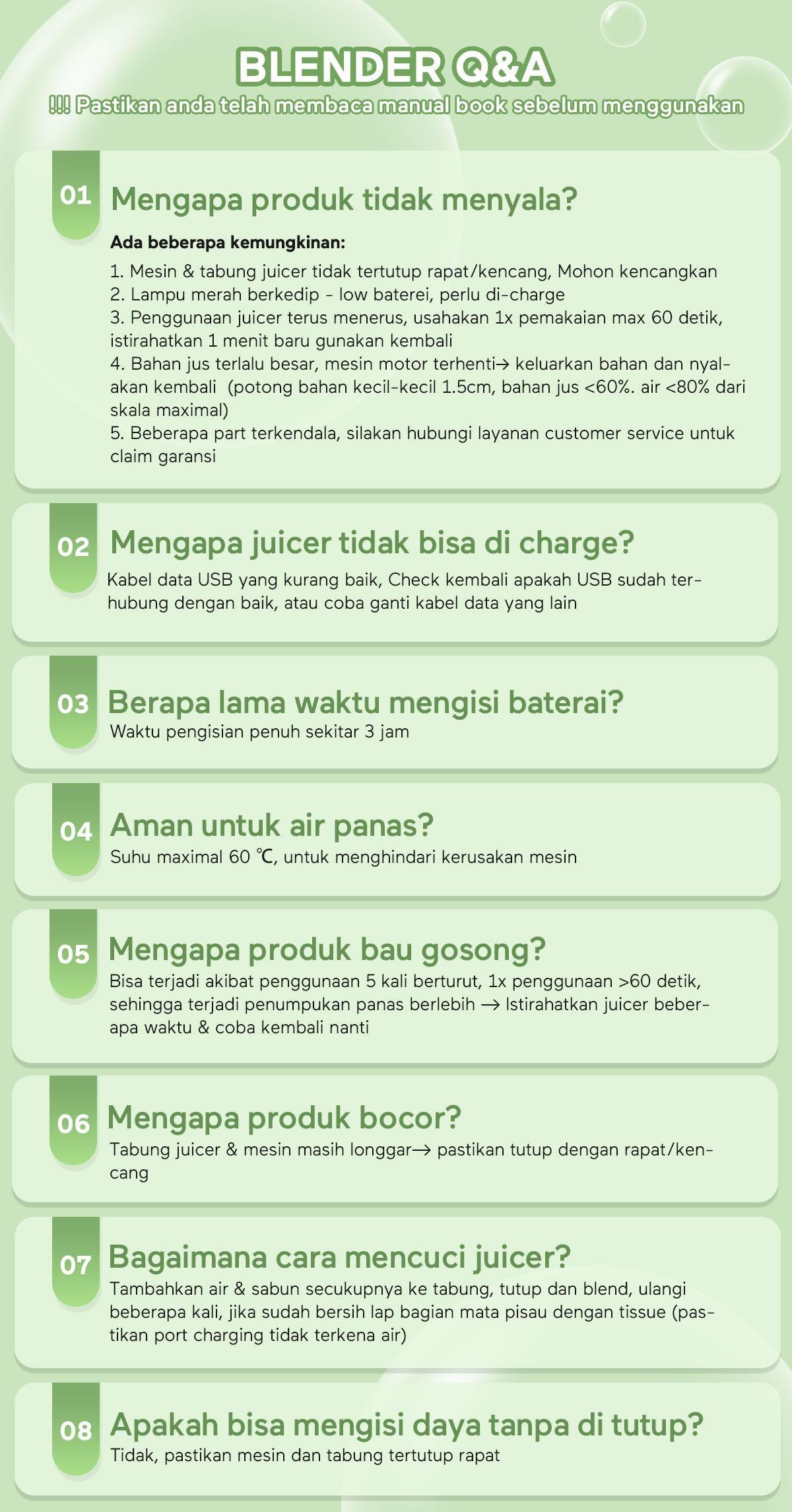 【BUY 1 FREE 1】ecentio 8 mata pisau blender 2cup portable juicer