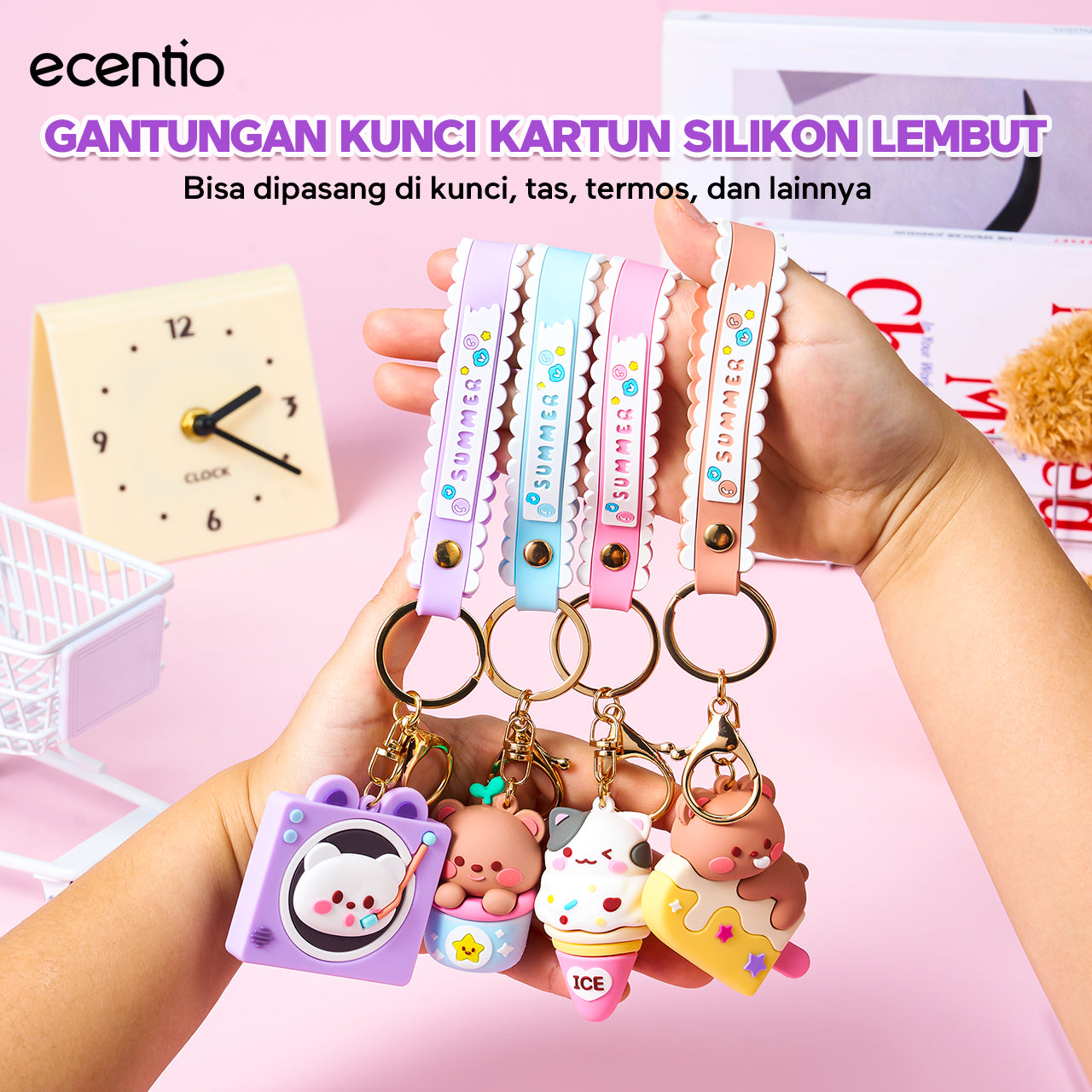 ecentio accessories Gantungan Tumbler botol Gantungan tas makan Gantungan alat blender Dekorasi Dekorasi portabel Gaya Korea Gaya Jepang