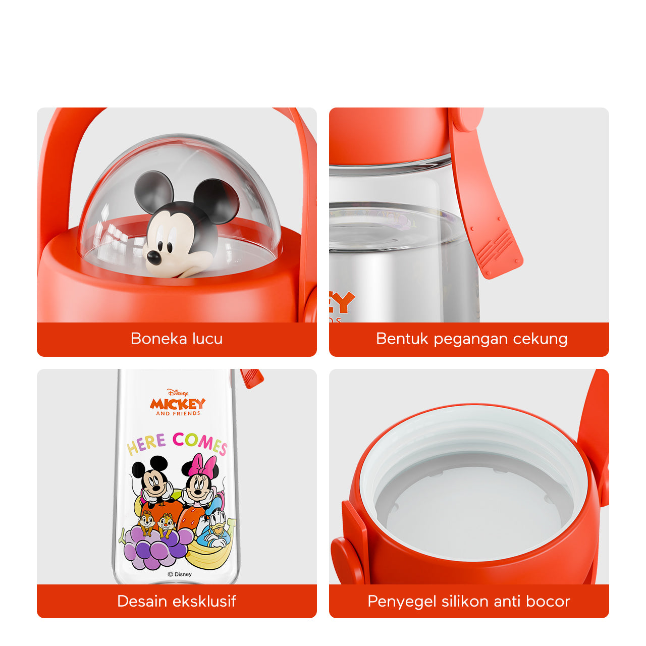 【Original】ecentio 650ml botol air minum Disney Micky Sport botol Anakanak