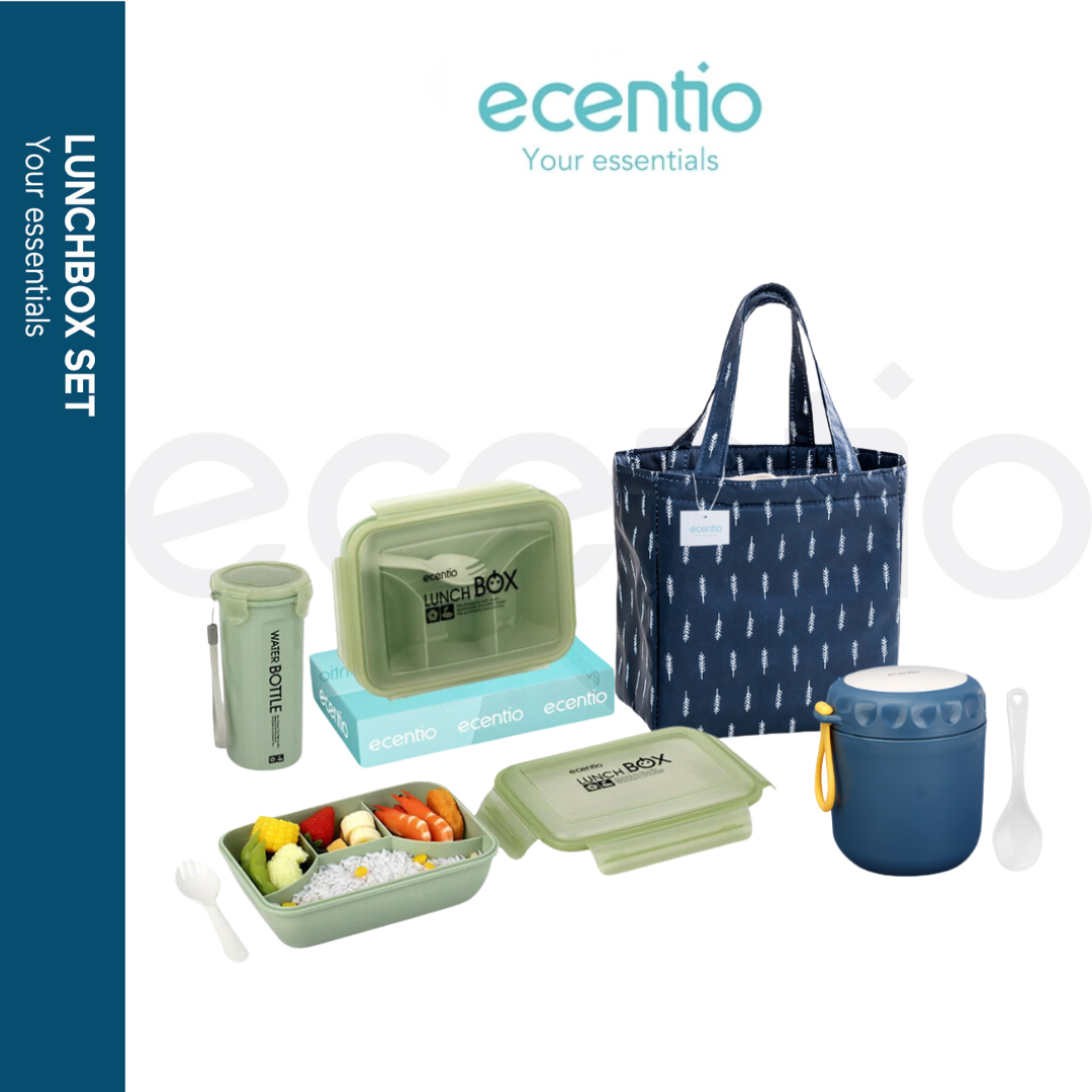 🔥99K Buy 1 Get 4🔥ecentio lunch box Kotak Bekal Makan cangkir Set