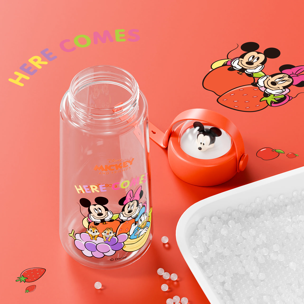 【Original】ecentio 650ml botol air minum Disney Micky Sport botol Anakanak