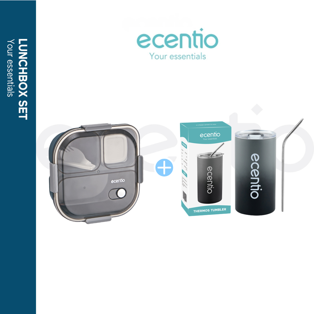 ecentio 1100ml Kotak Bekal Makan + Vocuum Insulated Tumbler