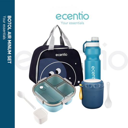 【BUY 1 GET 4】ecentio lunch box set kotak makan tumbler set