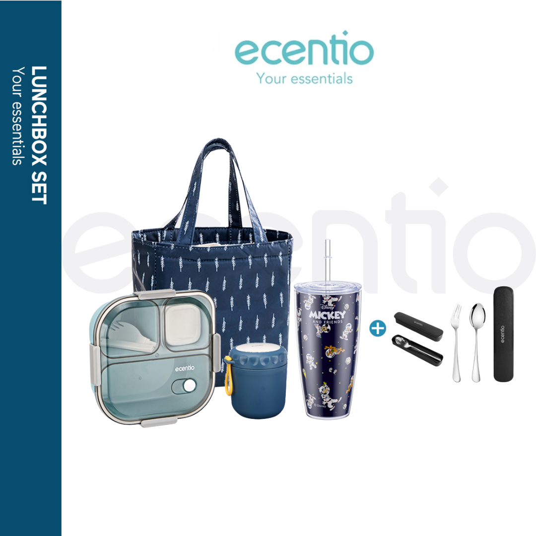 【BUY 1 GET 5】ecentio 5pcs Kotak Makan set - Set Kotak Makan untuk Generasi Muda