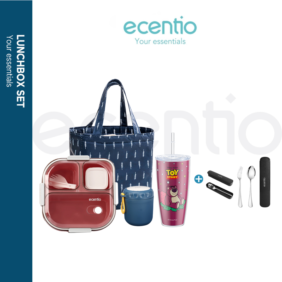 【BUY 1 GET 5】ecentio 5pcs Kotak Makan set - Set Kotak Makan untuk Generasi Muda