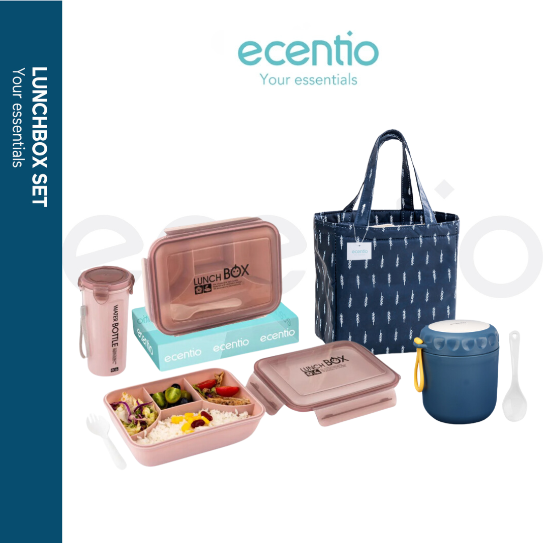 🔥99K Buy 1 Get 4🔥ecentio lunch box Kotak Bekal Makan cangkir Set