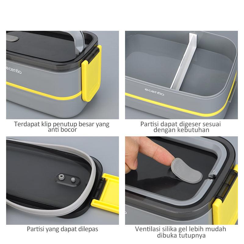 ecentio lunch box Kotak Bekal Makan 2 tingkat anti tumpah 1600ML