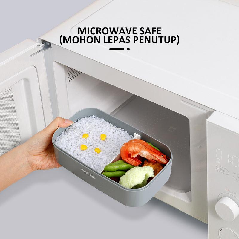 ecentio lunch box Kotak Bekal Makan 2 tingkat anti tumpah 1600ML
