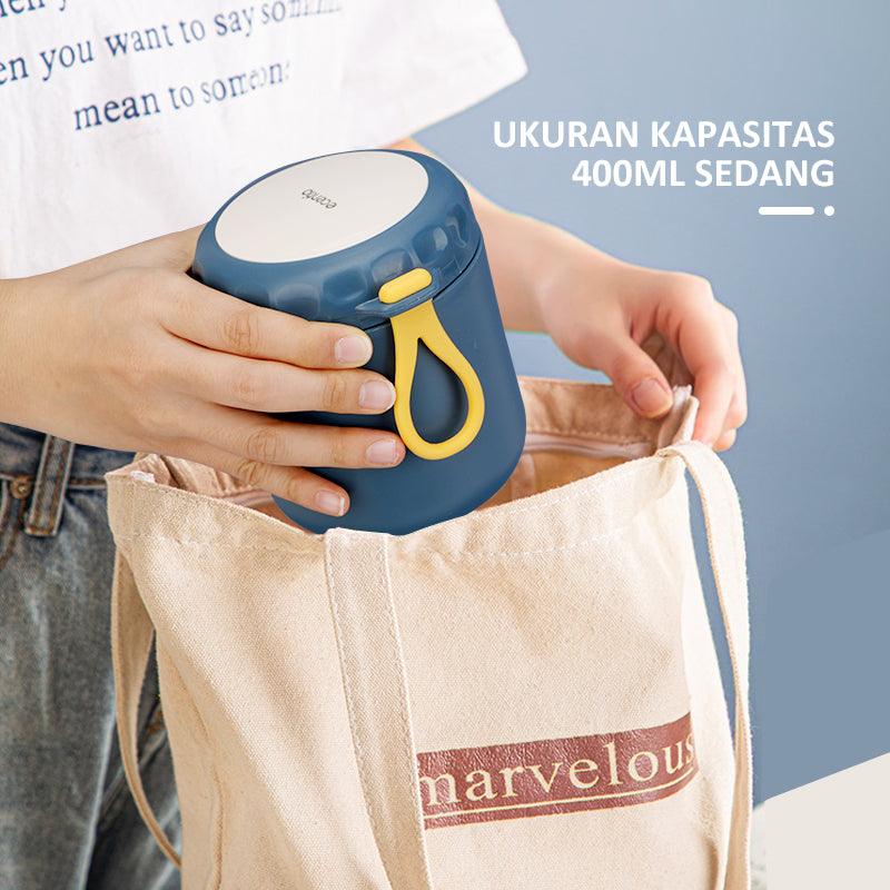 ecentio cangkir sup Free Sendok Anti Tumpah 400ML - ecentio