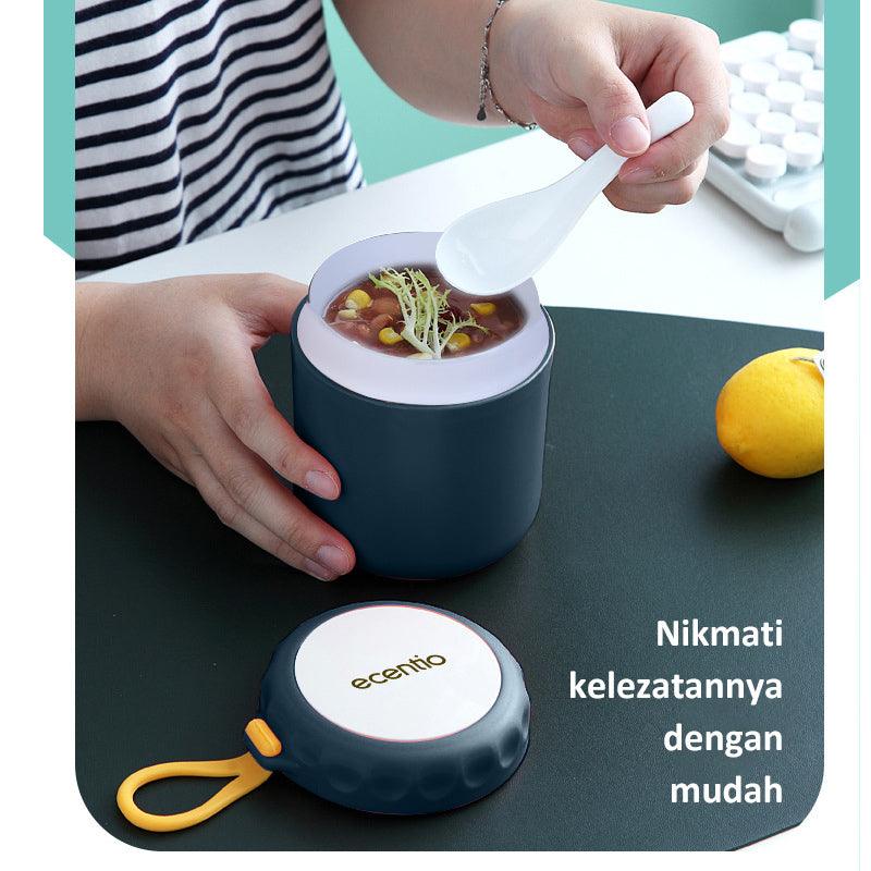ecentio cangkir sup Free Sendok Anti Tumpah 400ML - ecentio