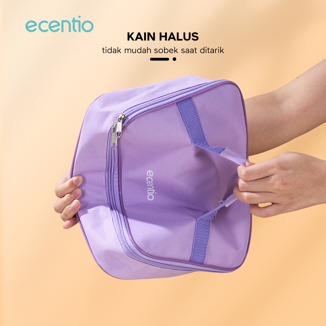 ecentio Rectangular lunch bag Tasmakan genggam kapasitas besar Ungu