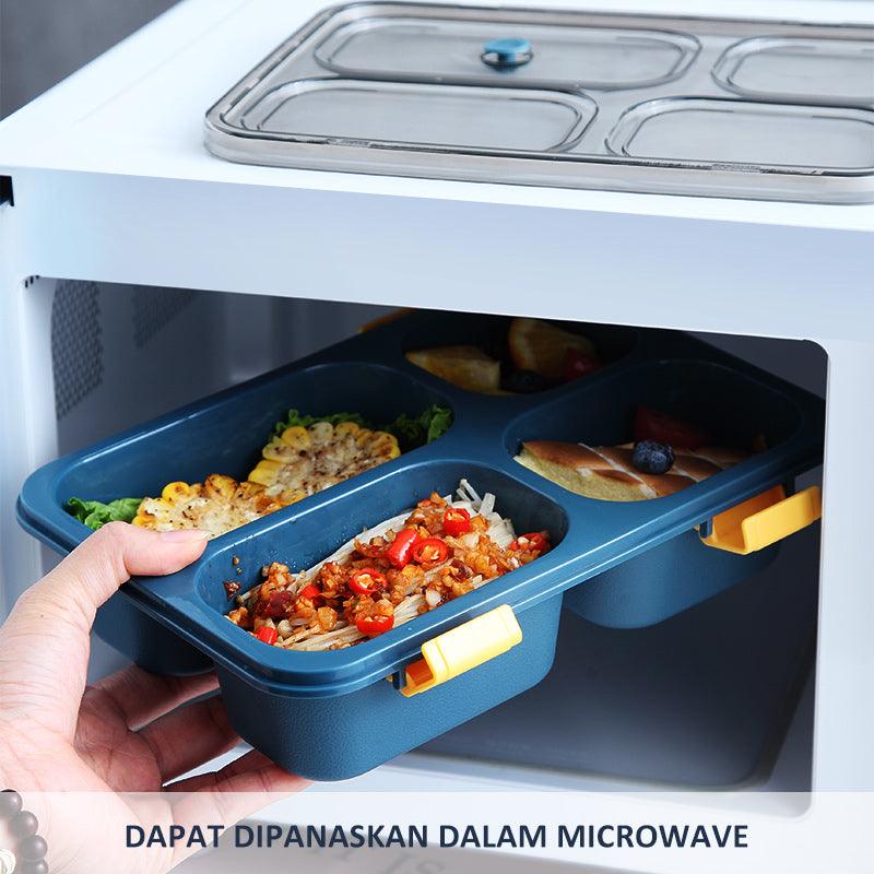 ecentio lunch box kotak bekal makan 4grid 1300ML
