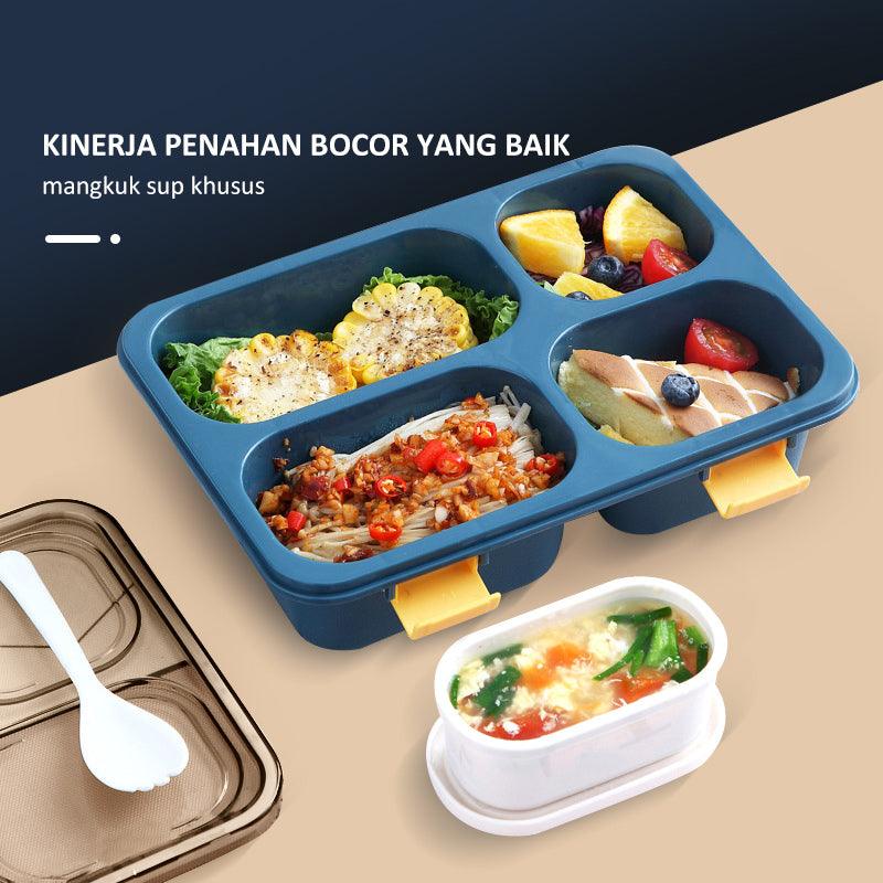 ecentio lunch box kotak bekal makan 4grid 1300ML