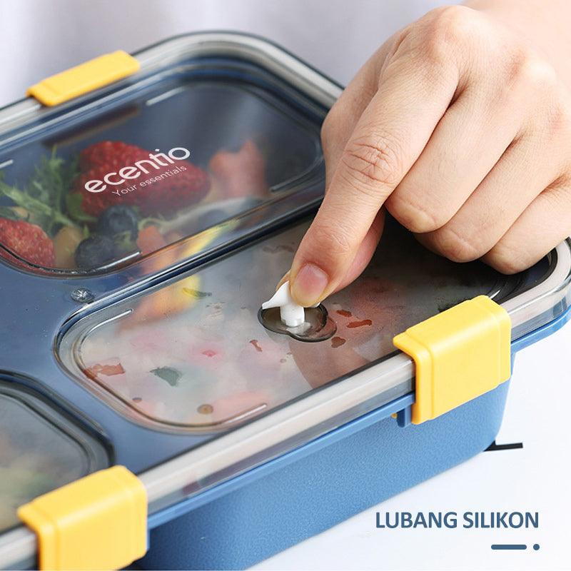 ecentio lunch box kotak bekal makan 4grid 1300ML