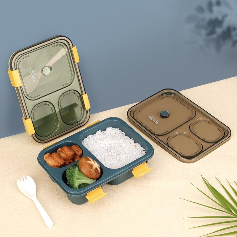 ecentio lunch box kotak bekal makan 3grids anti tumpah 850ML - ecentio