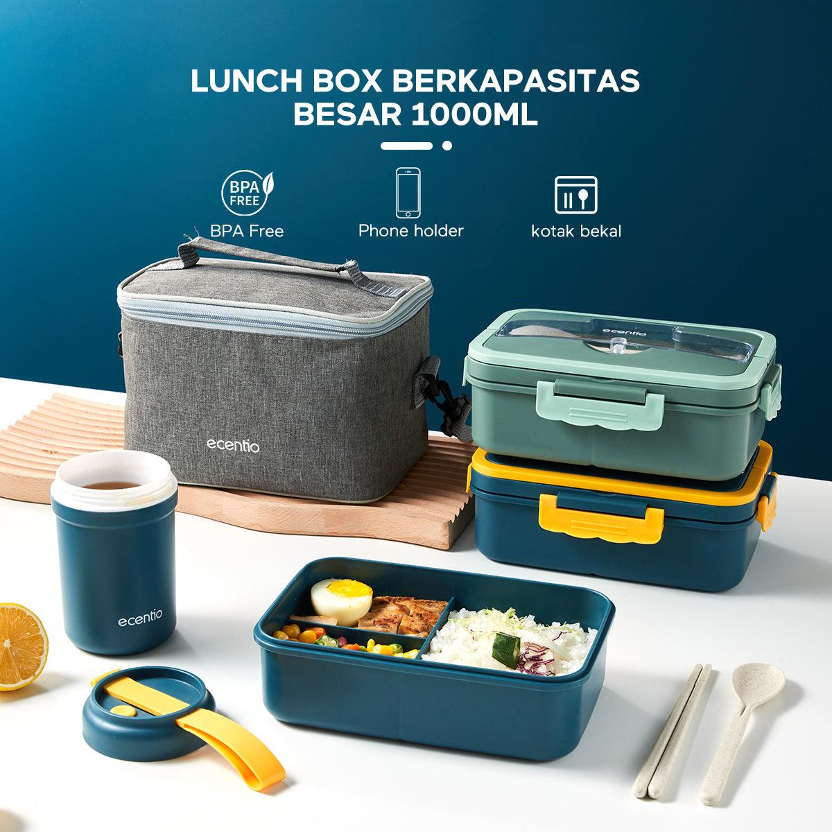 ecentio Kotak Bekal Makan Set free cangkir sup 1000ml+330ml