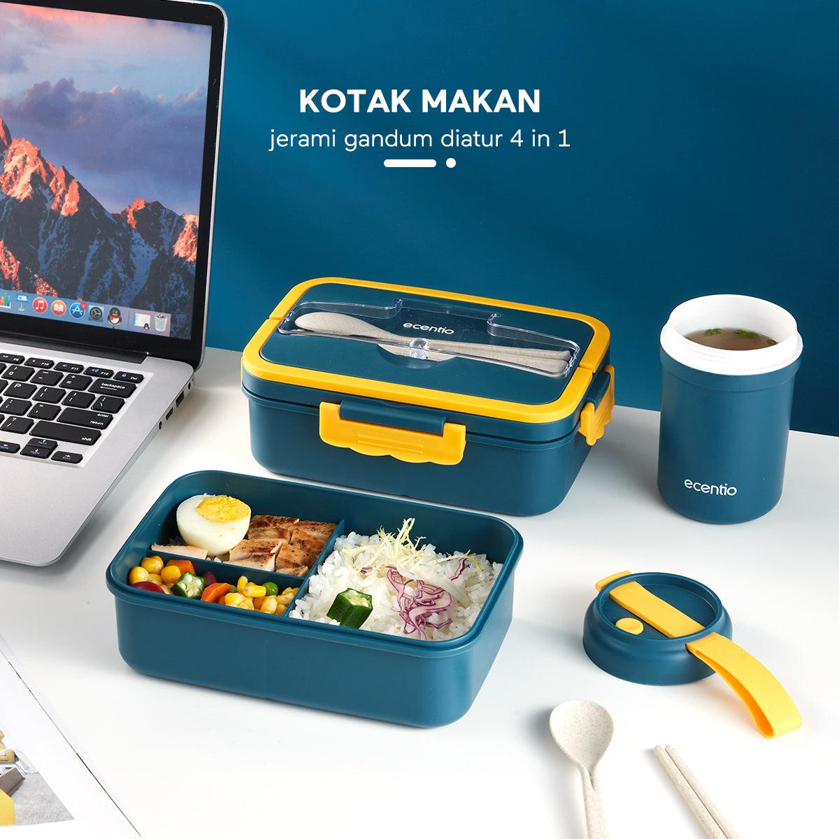 ecentio Kotak Bekal Makan Set free cangkir sup 1000ml+330ml