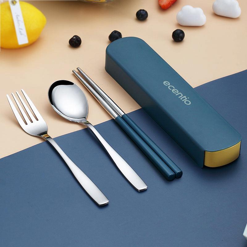 ecentio 3PCS Peralatan makan Sendok Garpu Sumpit Set Alat Makan - ecentio