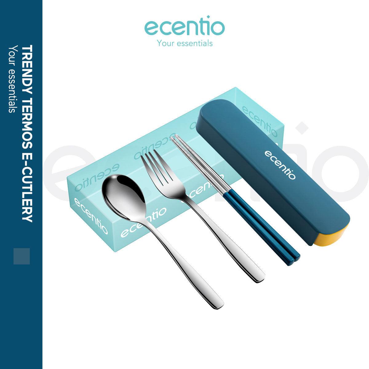 ecentio 3PCS Peralatan makan Sendok Garpu Sumpit Set Alat Makan - ecentio