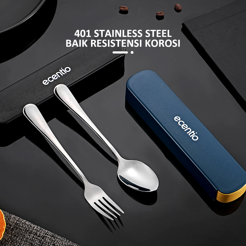 ecentio Alat makan/sendok stainless steel+garpu set/tahan lama - ecentio