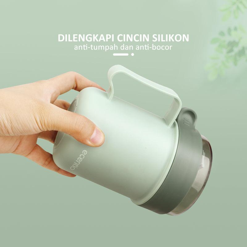 ecentio cangkir sup anti bocor portable free sendok 500ML - ecentio