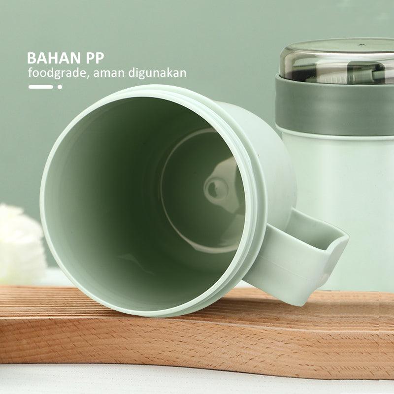 ecentio cangkir sup anti bocor portable free sendok 500ML - ecentio