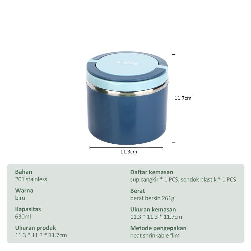 ecentio portabel cangkir sup stainless steel lunchbox 630ML - ecentio
