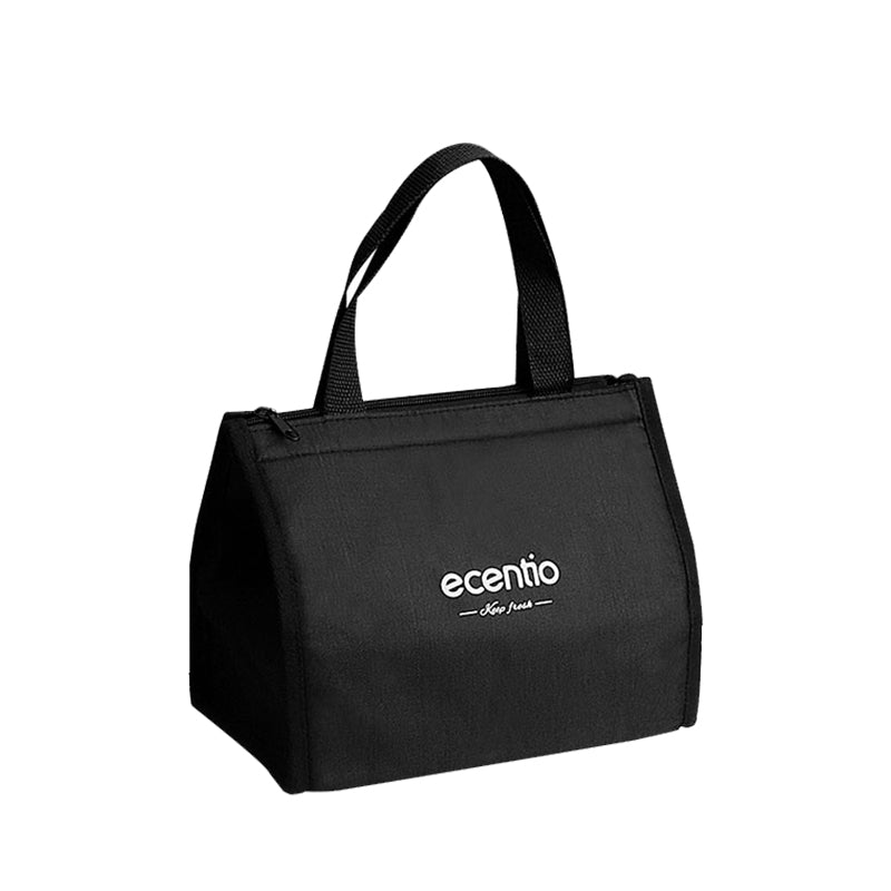 ecentio lunch bag tas tote alumunium foil kecil hitam/ tas makan siang portabel - ecentio