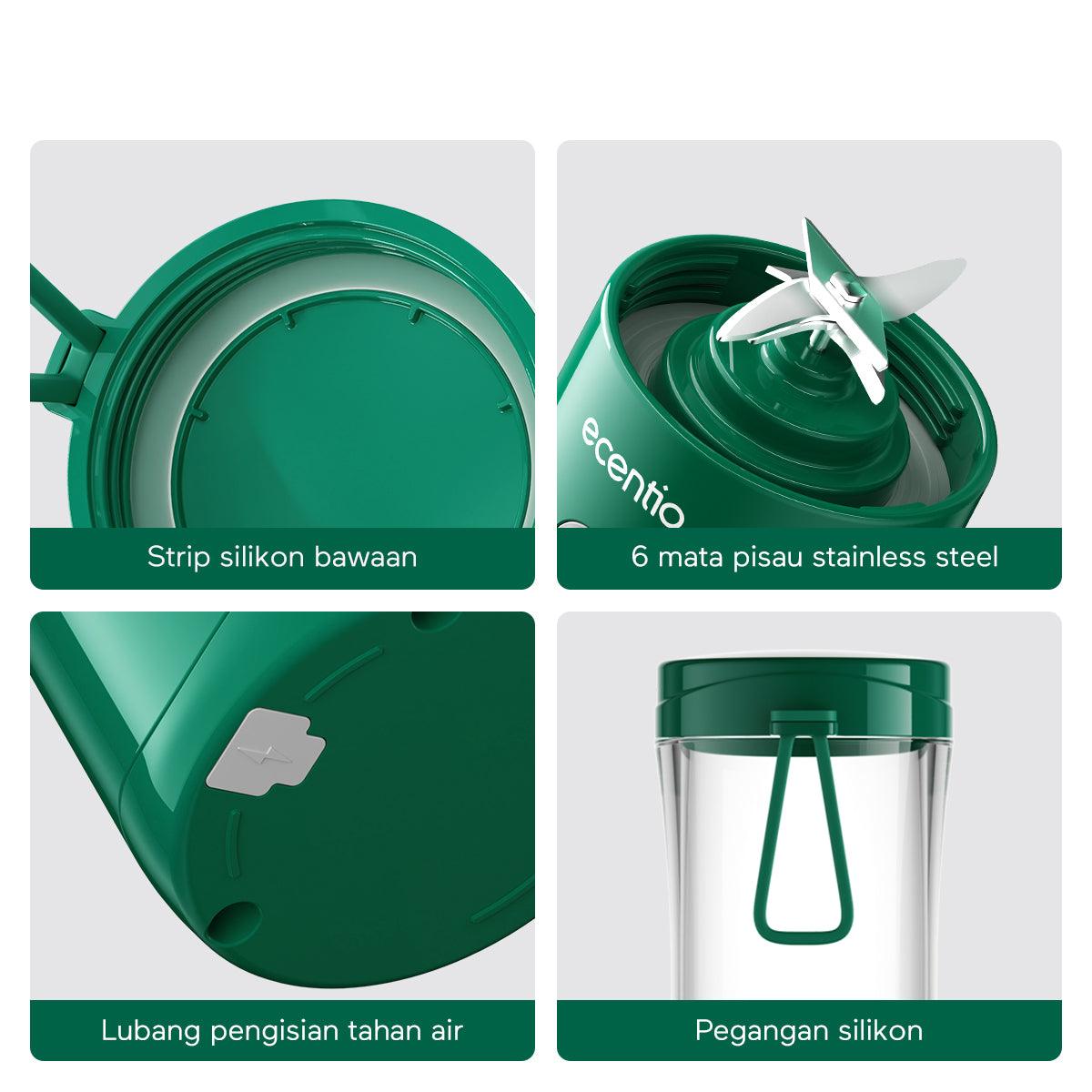 ecentio Portable Juicer 6 mata pisau Electric Juicer 380ML - ecentio