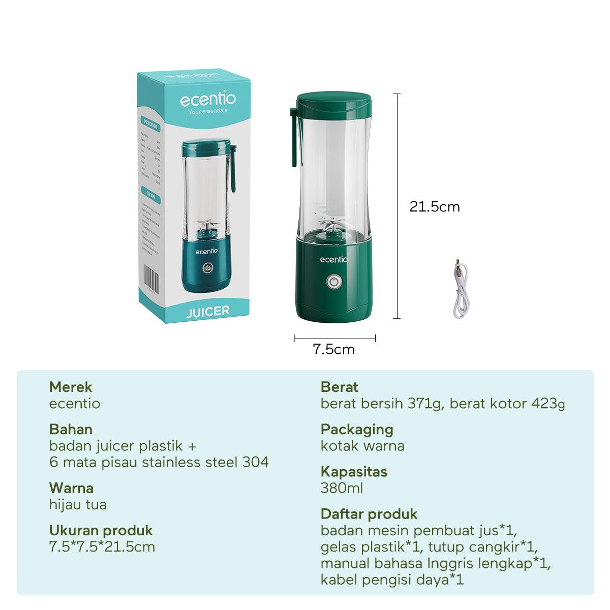ecentio Portable Juicer 6 mata pisau Electric Juicer 380ML - ecentio