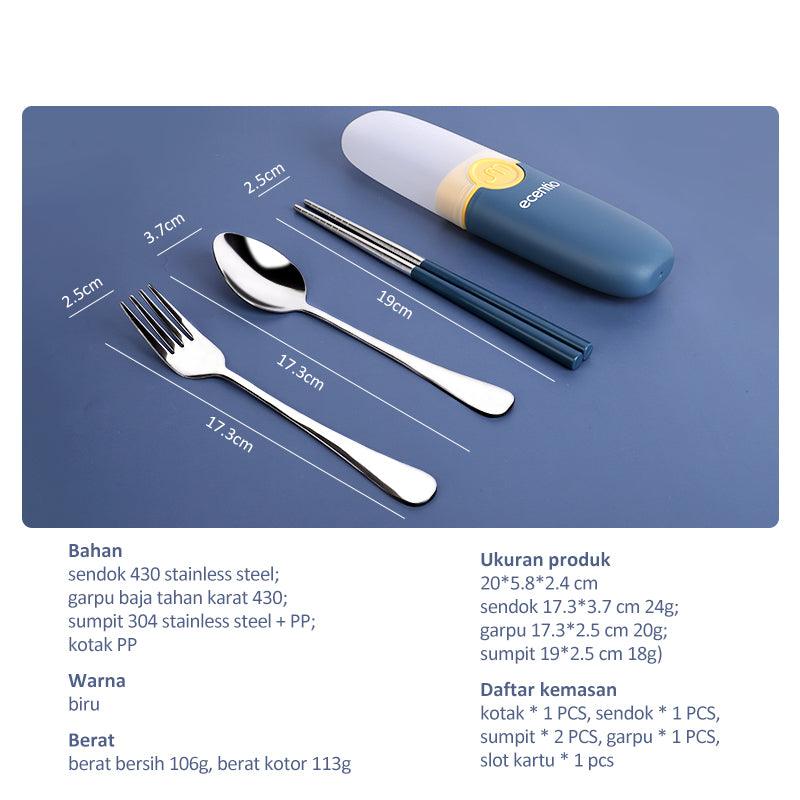 ecentio set alat makan 3pcs 430knife Sendok garpu set stainless