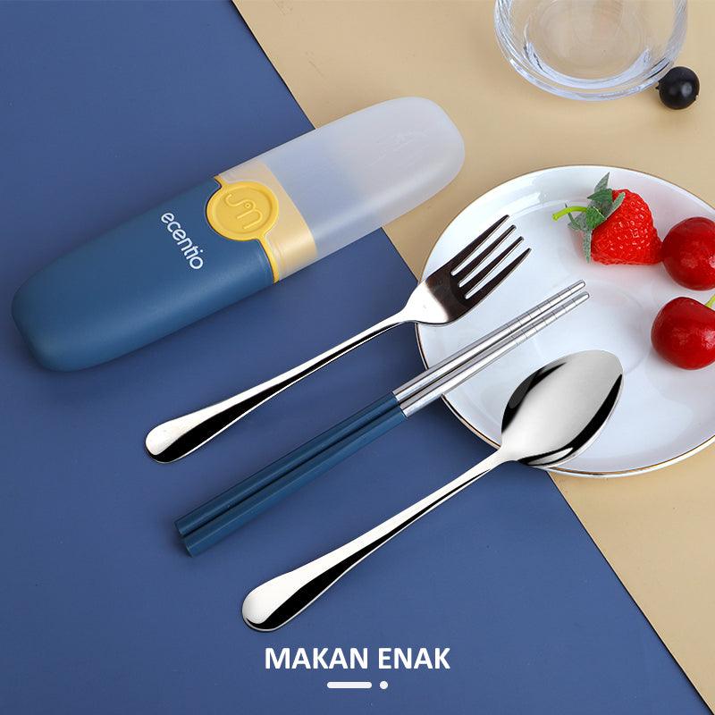 ecentio set alat makan 3pcs 430knife Sendok garpu set stainless