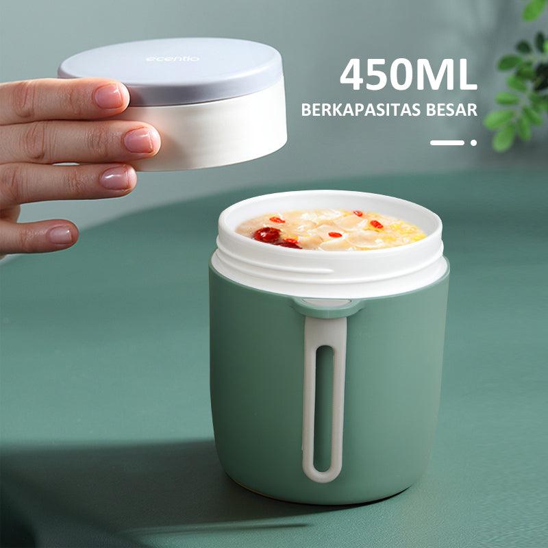 ecentio Mangkuk sup Cangkir sup Portable Free Sendok BPA Free 450ML - ecentio