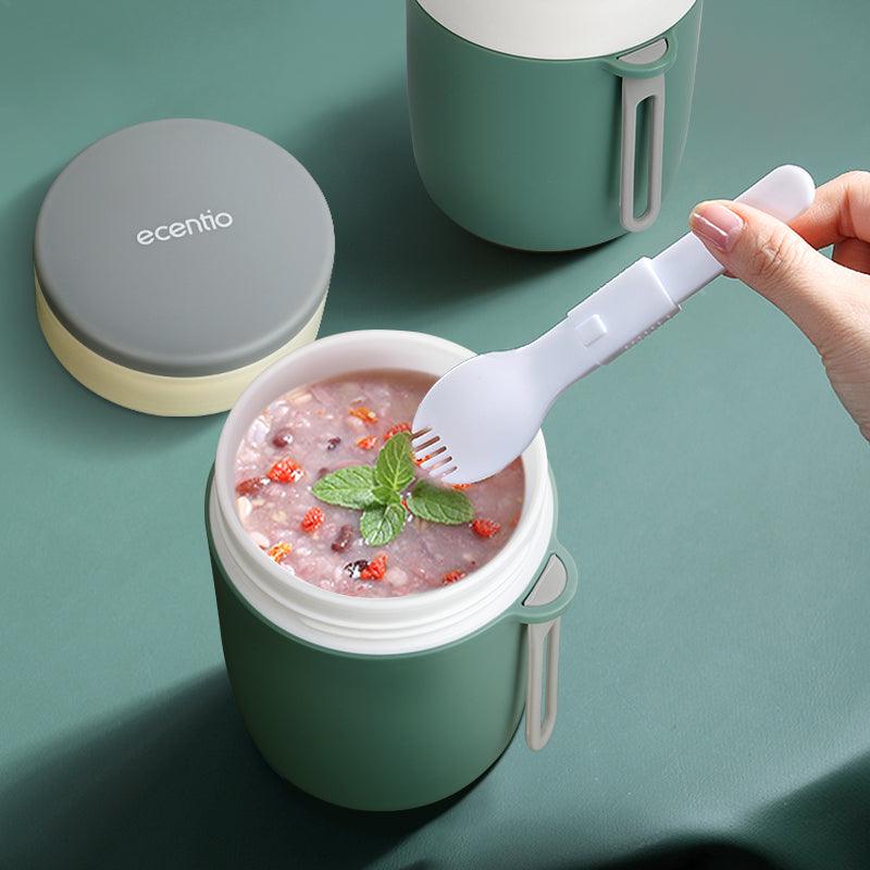 ecentio Mangkuk sup Cangkir sup Portable Free Sendok BPA Free 450ML - ecentio