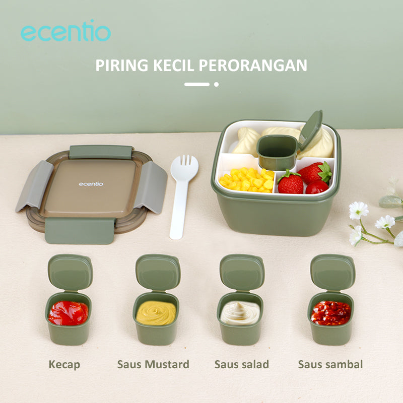 【BUY 1 GET 4】ecentio Kotak Makan set Lunch box Botol minum