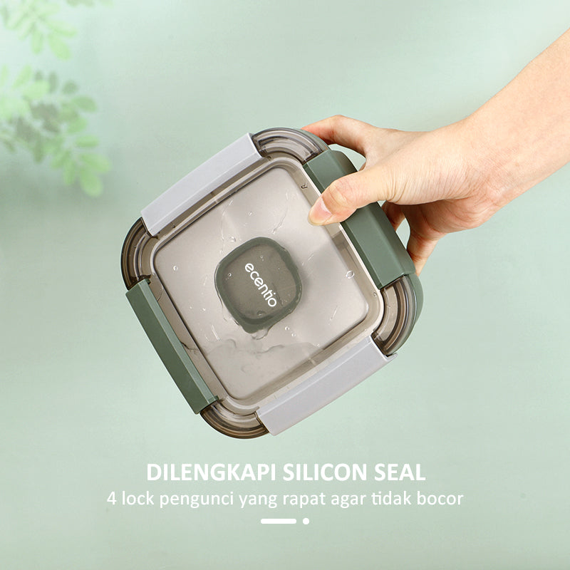 ecentio【BUY 1 GET 2】lunch box Kotak Bekal Makan 2 tingkat free kotak saus 1100ML 2PCS
