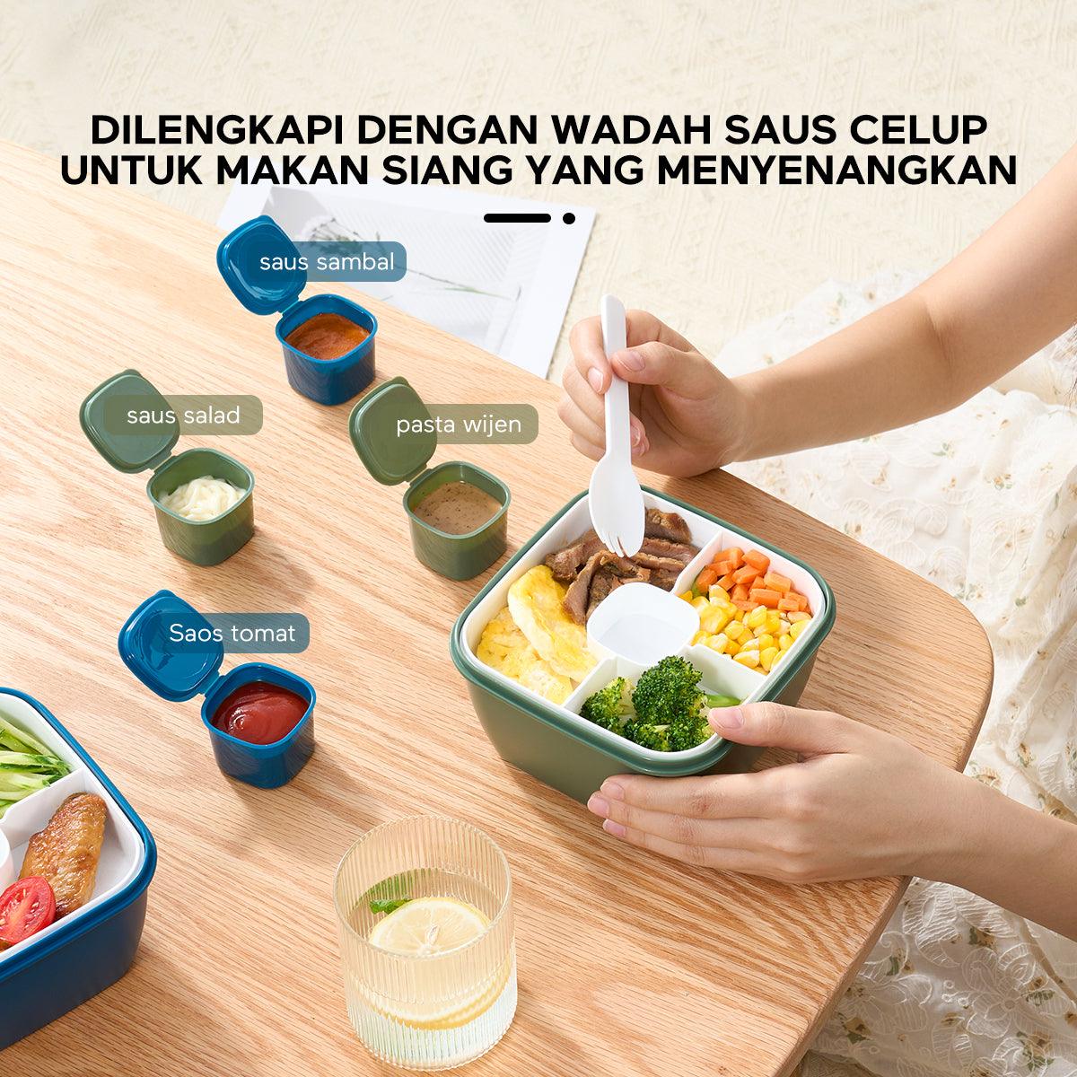 ecentio lunch box katak makan 2 tingkat free kotak saus 1100ML BPA Free - ecentio