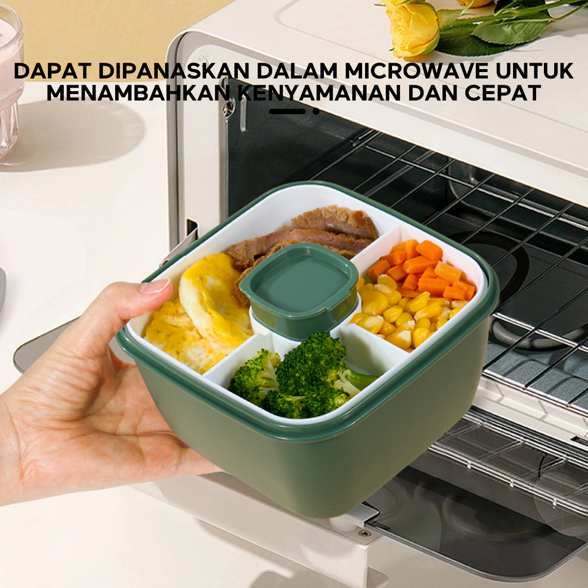 ecentio【BUY 1 GET 2】lunch box Kotak Bekal Makan 2 tingkat free kotak saus 1100ML 2PCS