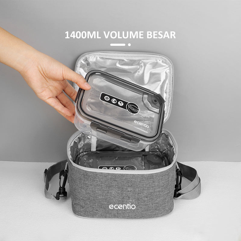ecentio Lunch bag tas bekal Cooler Bag Thermal Bag Aluminium Tas bekal - ecentio