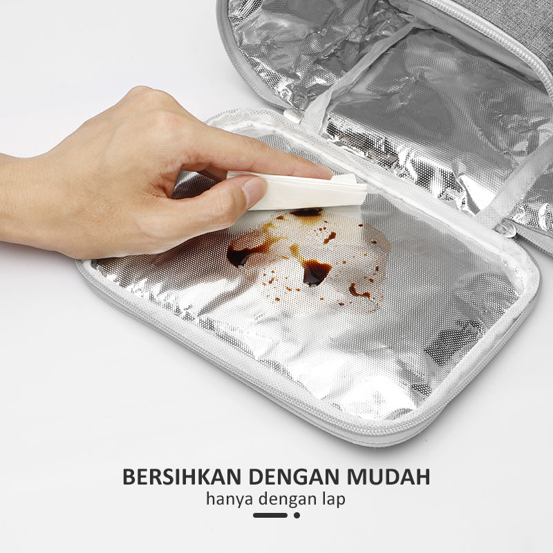 ecentio Lunch bag tas bekal Cooler Bag Thermal Bag Aluminium Tas bekal - ecentio