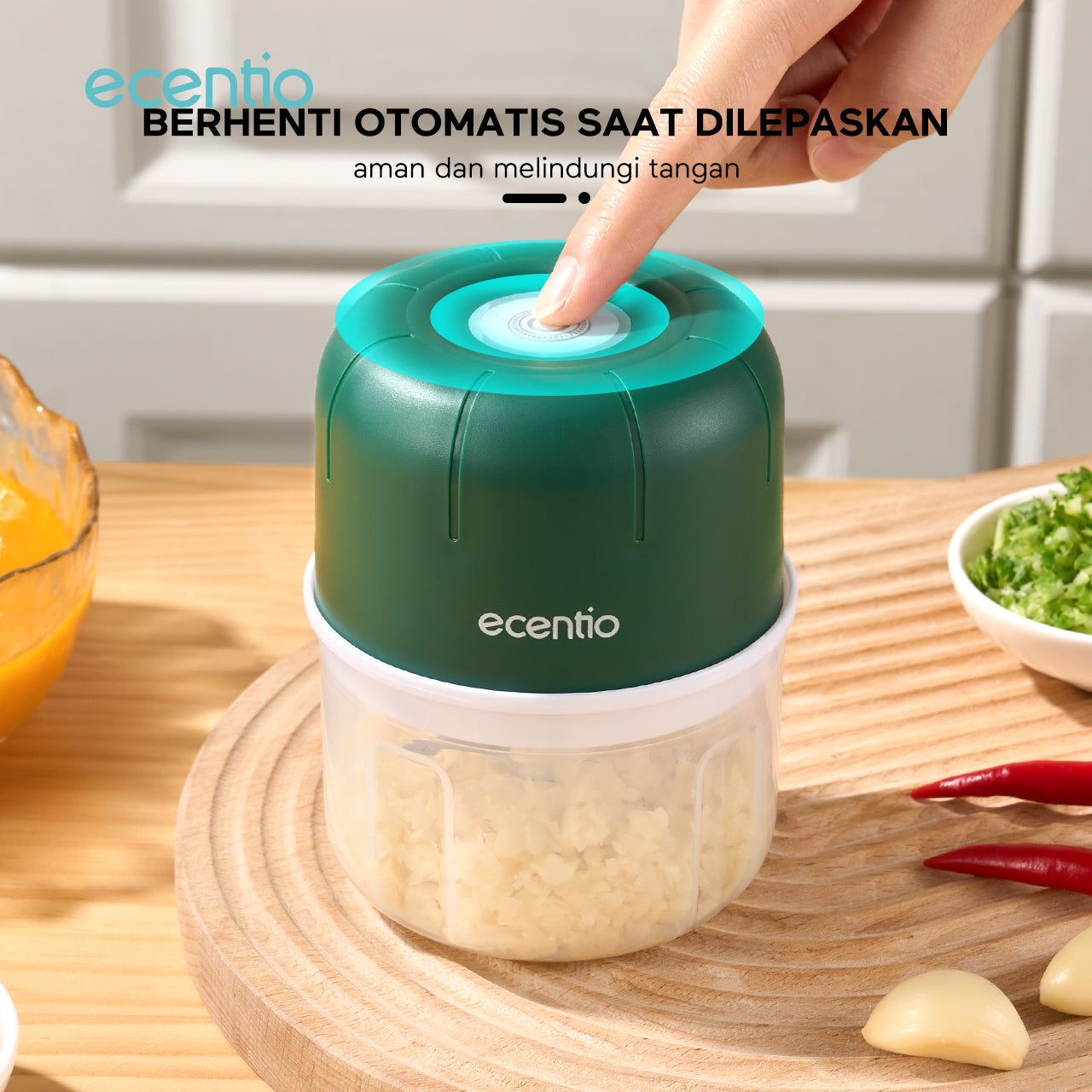 【Ready stock】ecentio Mini Chopper 6 pisau 250ml kapsul coper Mixer blender bumbu portable