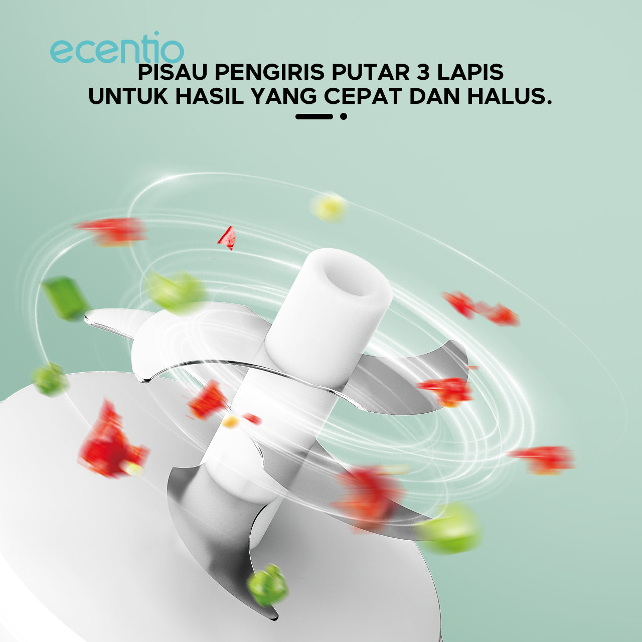 【Ready stock】ecentio Mini Chopper 6 pisau 250ml kapsul coper Mixer blender bumbu portable