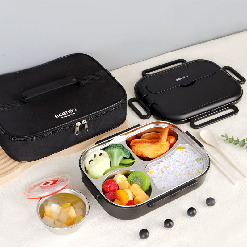 ecentio lunch box Kotak Makan stainless steel 1000ml Tas Bekal set - ecentio