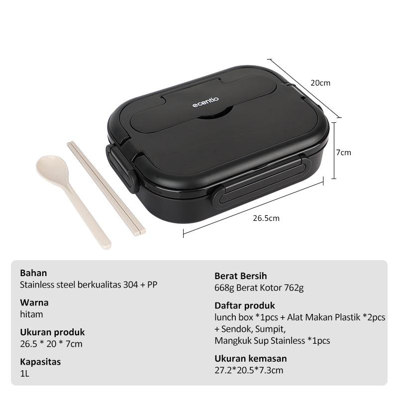 ecentio 1000ml tempat makan kotak makan 304 Stainless steel - ecentio