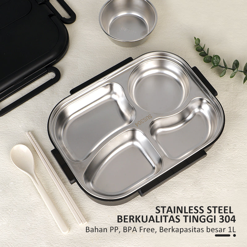 ecentio lunch box Kotak Makan stainless steel 1000ml Tas Bekal set - ecentio