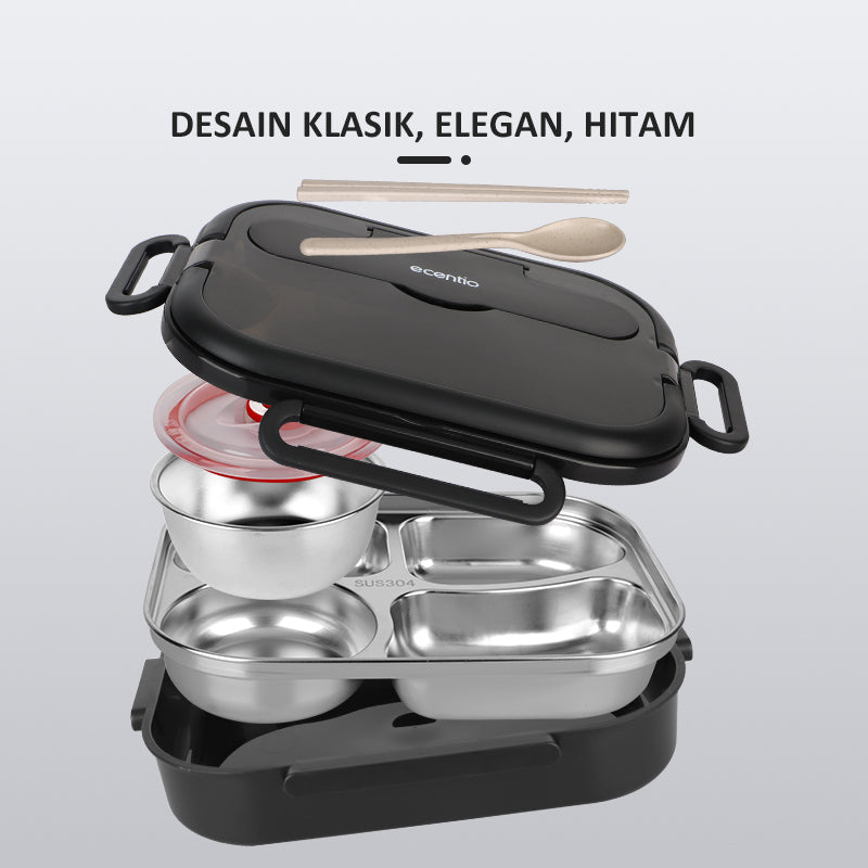 ecentio lunch box Kotak Makan stainless steel 1000ml Tas Bekal set - ecentio