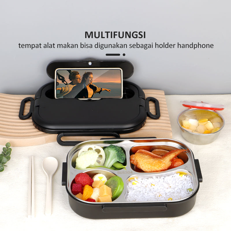 ecentio lunch box Kotak Makan stainless steel 1000ml Tas Bekal set - ecentio