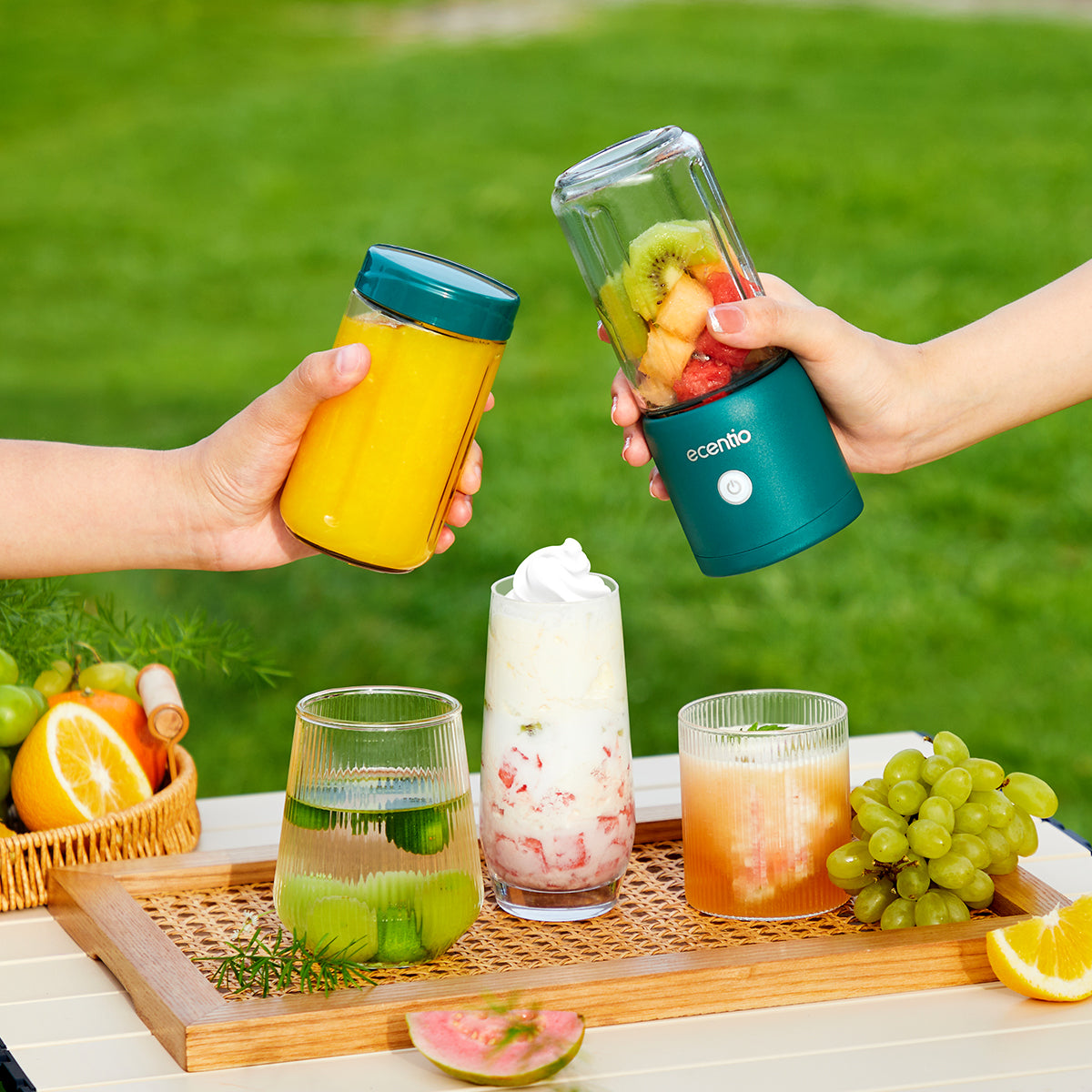 ecentio 8 mata pisau blender 2cup portable juicer + Vocuum Insulated Tumbler - ecentio