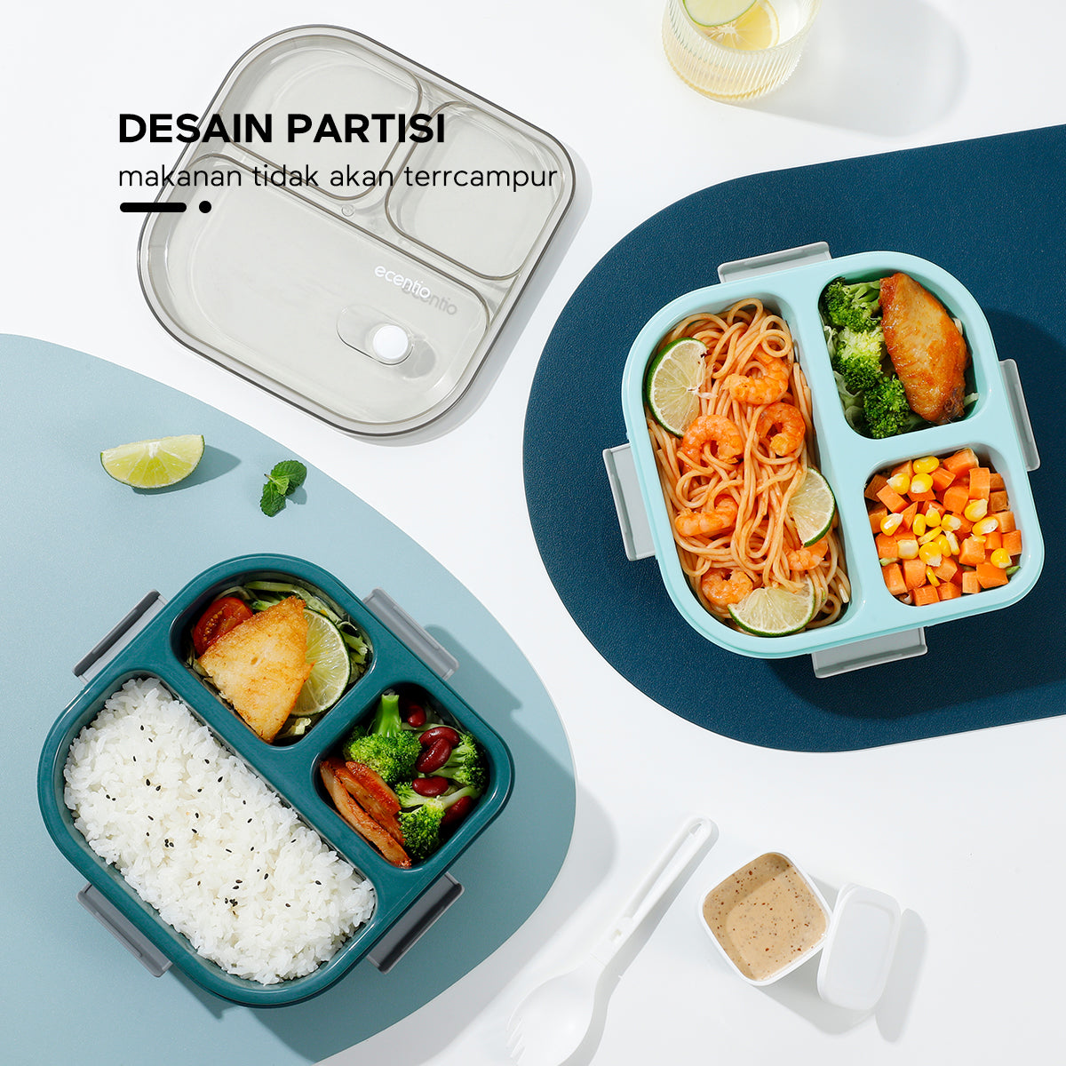 【99K 4pcs】ecentio lunch box set kotak makan tumbler set - ecentio