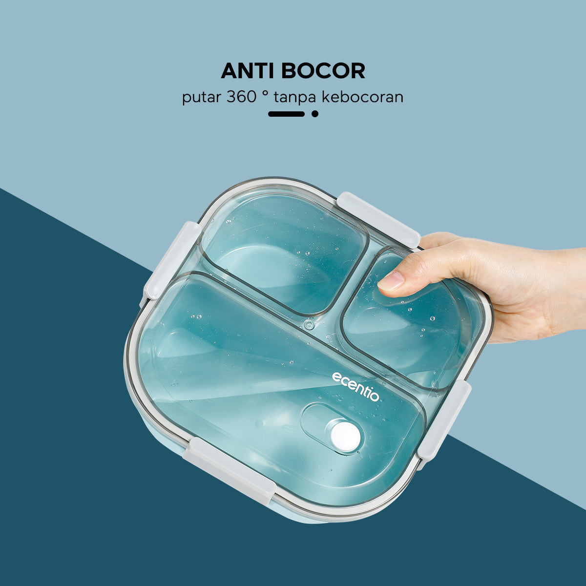 ecentio 1100ml Kotak Bekal Makan BPA Free+Botol Minum Gelas+lunch bag - ecentio